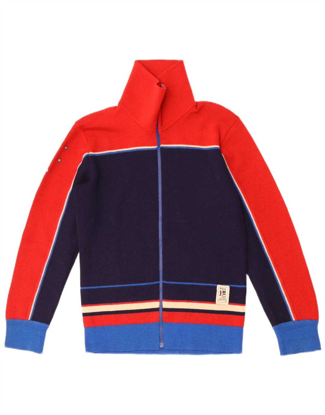 Silvy - Cárdigan para mujer IT 46 Large Azul marino Colorblock