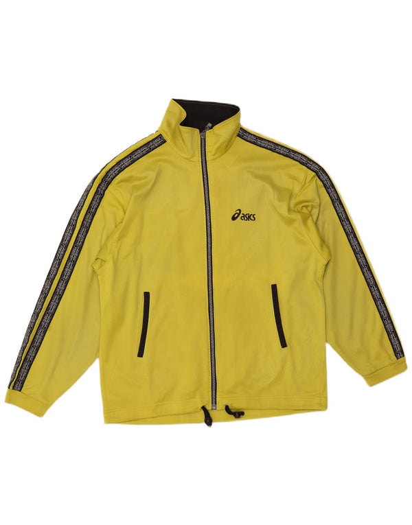 Asics Mens Graphic Chándal Top Chaqueta Pequeño Amarillo