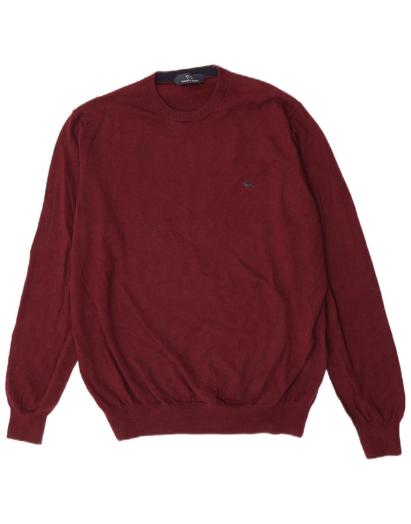 Harmont & Blaine - Jersey de cuello redondo para hombre, talla 2XL, algodón burdeos