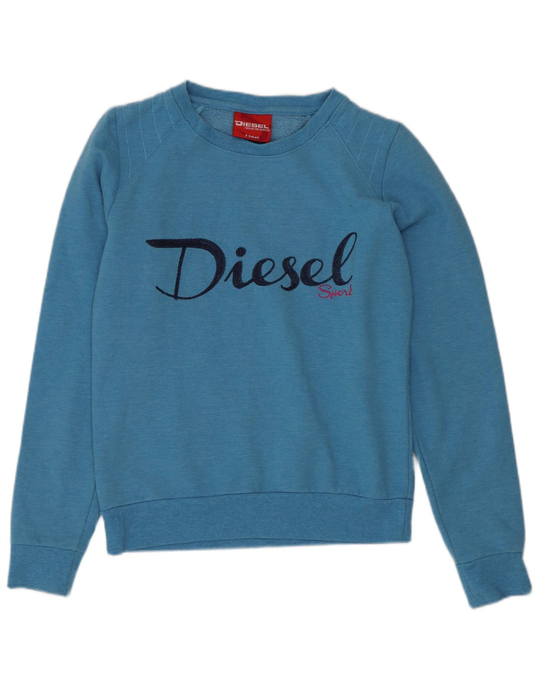 Diesel Sudadera gráfica para mujer Jersey UK 6 XS Poliéster azul