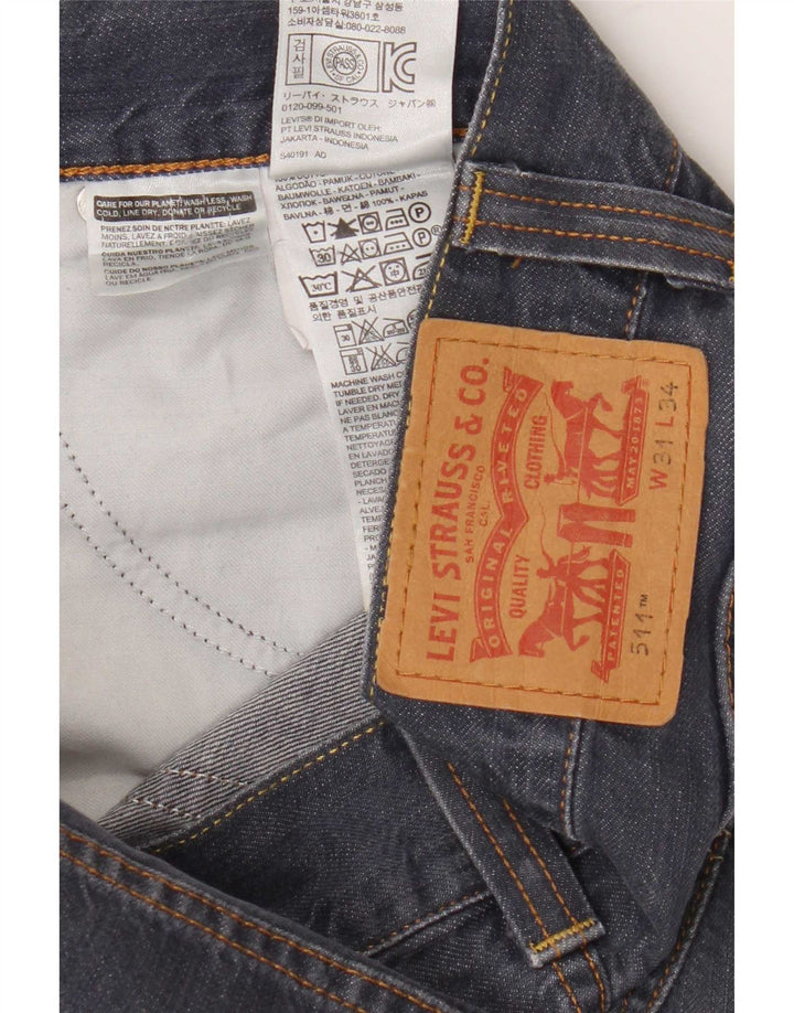 Levi's Hombre 511 Slim Jeans W31 L29 Algodón Azul