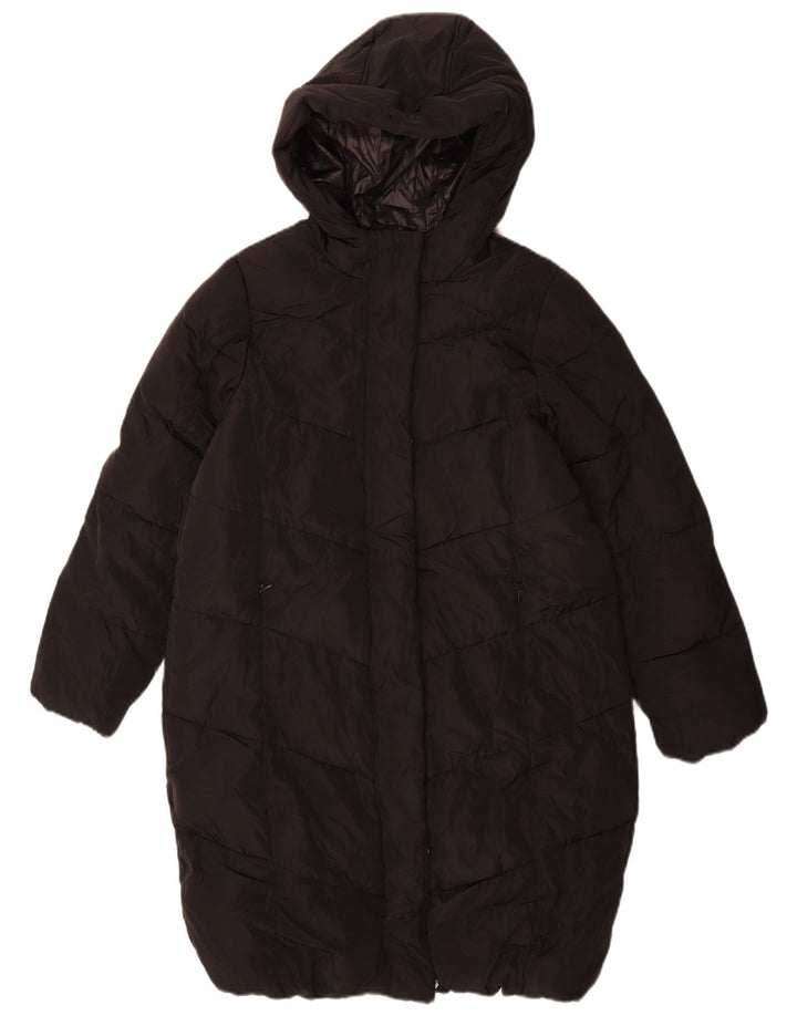 Marks & Spencer Abrigo acolchado con capucha para niña 11-12 años Negro Poliéster