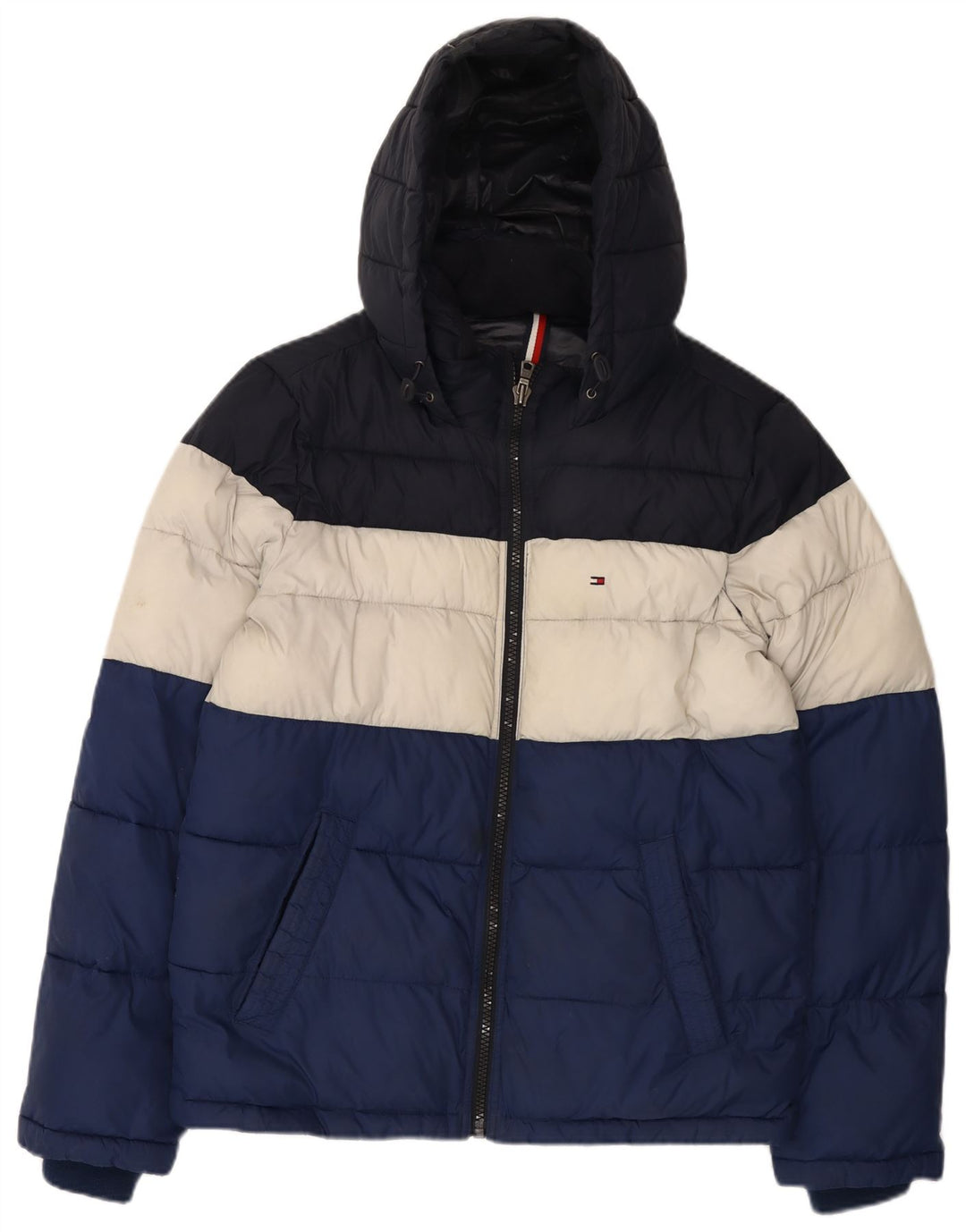Tommy Hilfiger Chaqueta acolchada con capucha para hombre UK 36 Small Multicolor Nylon