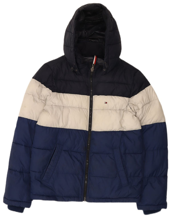 Tommy Hilfiger Chaqueta acolchada con capucha para hombre UK 36 Small Multicolor Nylon