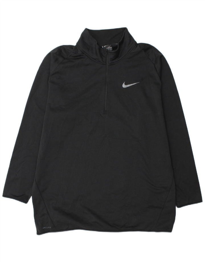 Nike - Sudadera con cuello alto y cremallera para hombre, talla 3XL, poliéster negro