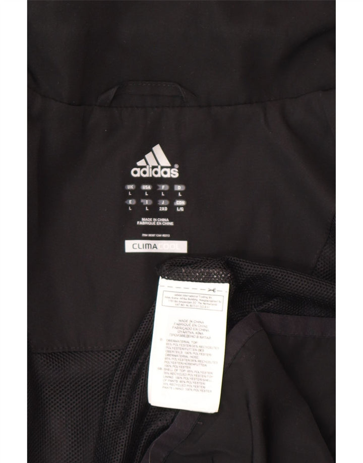 Adidas Mens Climacool Chándal Top Chaqueta Grande Negro Colorblock