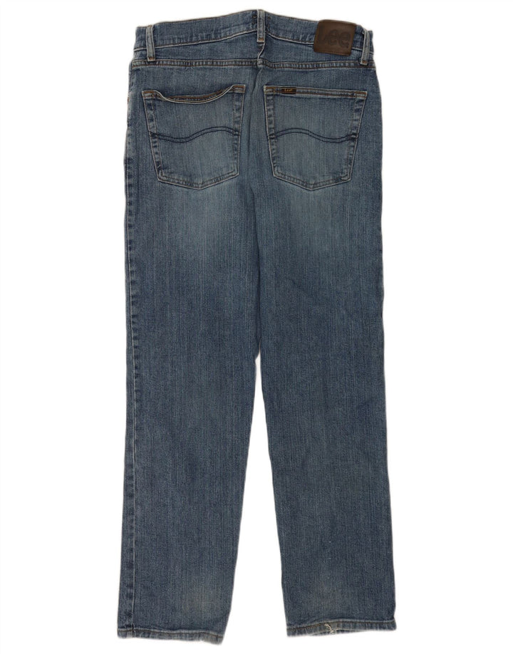 Lee Jeans Rectos De Corte Regular Desgastados Para Hombre W32 L30 Algodón Azul