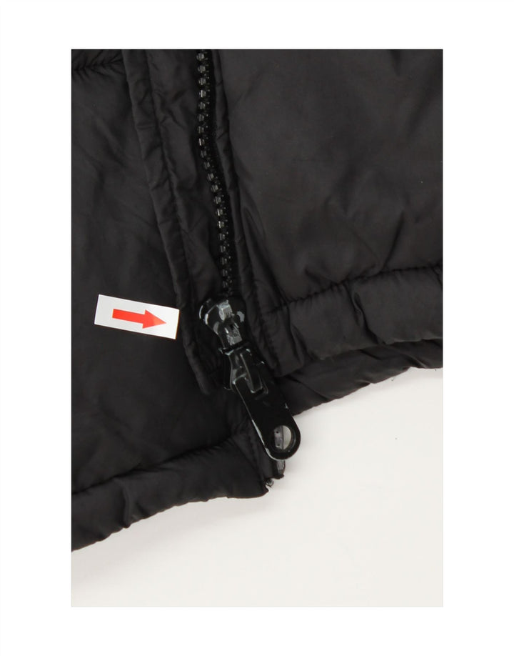 Zara Mujer Chaleco Acolchado Con Capucha UK 44 Mediano Poliéster Negro