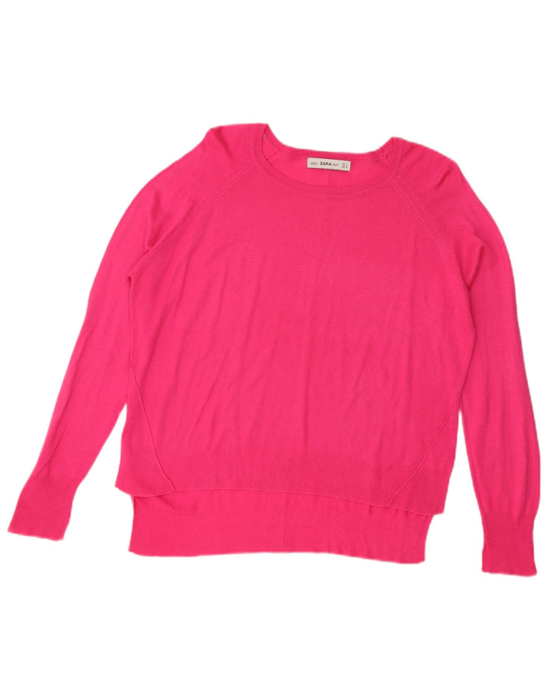 Zara Jersey oversize con cuello barco para mujer, talla 40, color rosa medio