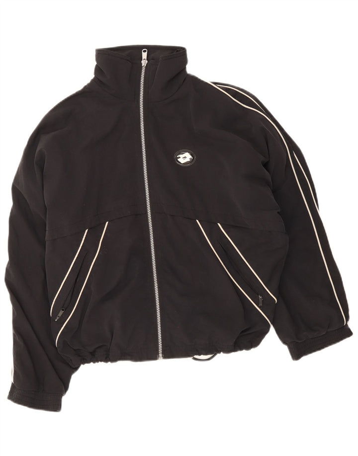 Lotto Chaqueta de chándal holgada para hombre XS Poliéster negro