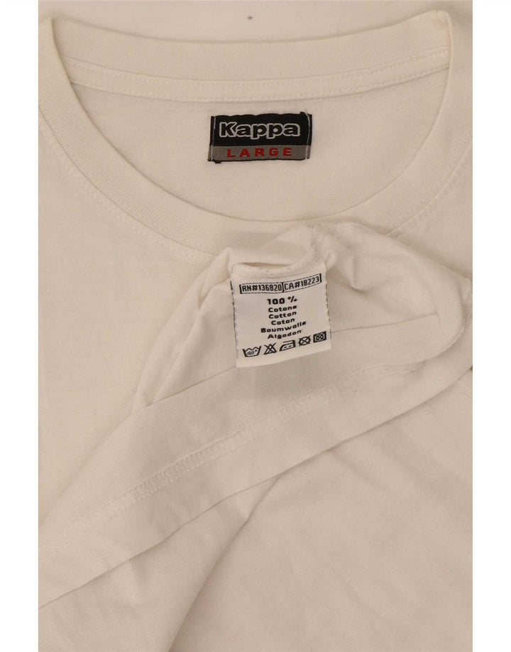 Kappa - Camiseta gráfica para hombre, talla grande, algodón blanco