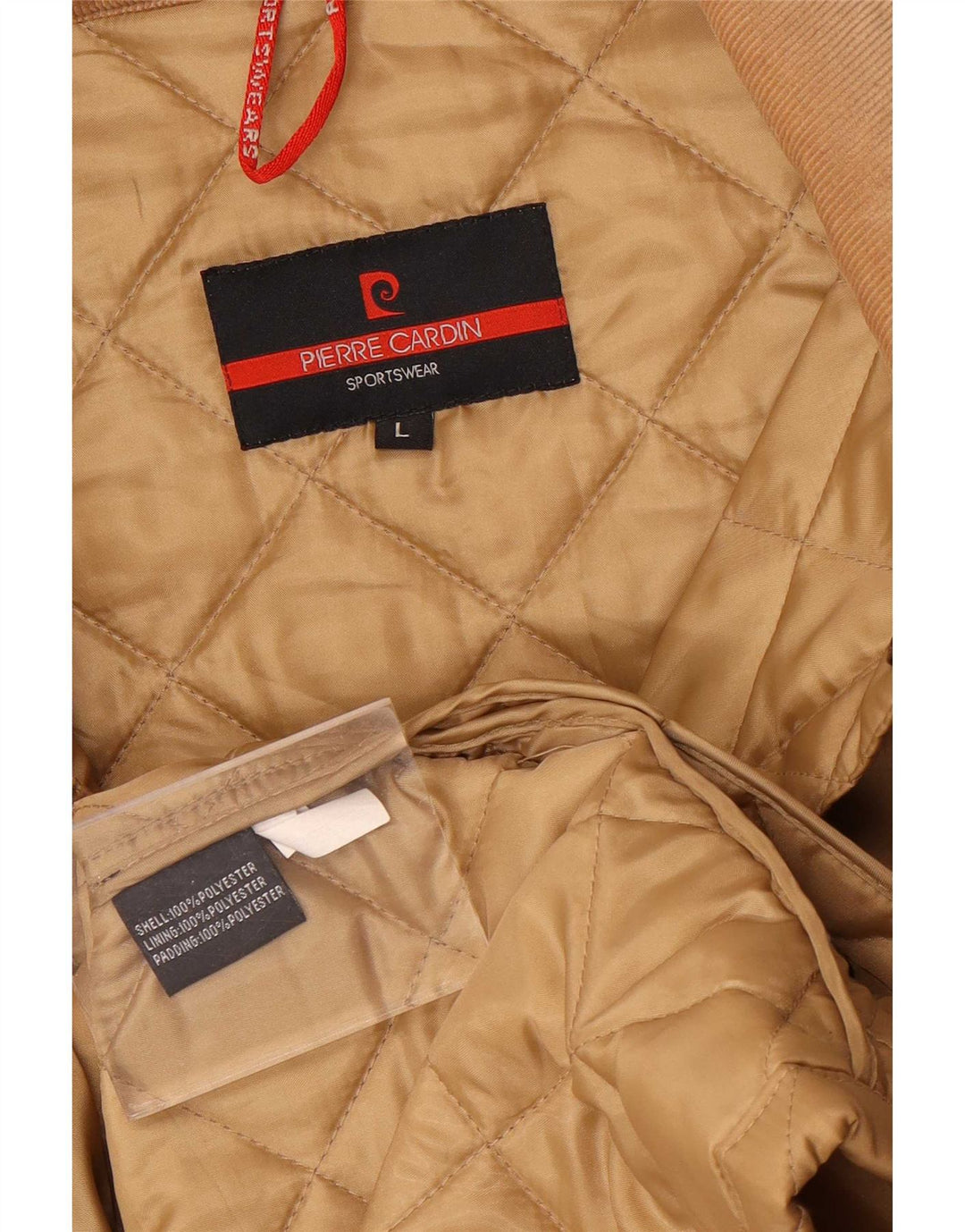 Pierre Cardin Chaqueta acolchada para hombre UK 40 Grande Poliéster beige