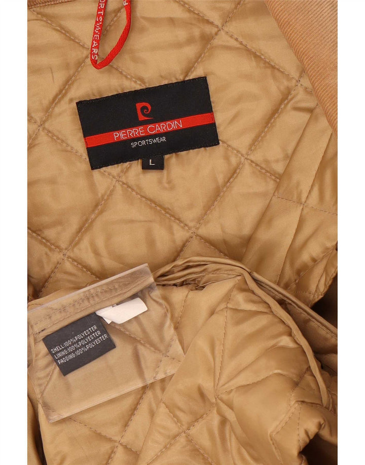 Pierre Cardin Chaqueta acolchada para hombre UK 40 Grande Poliéster beige