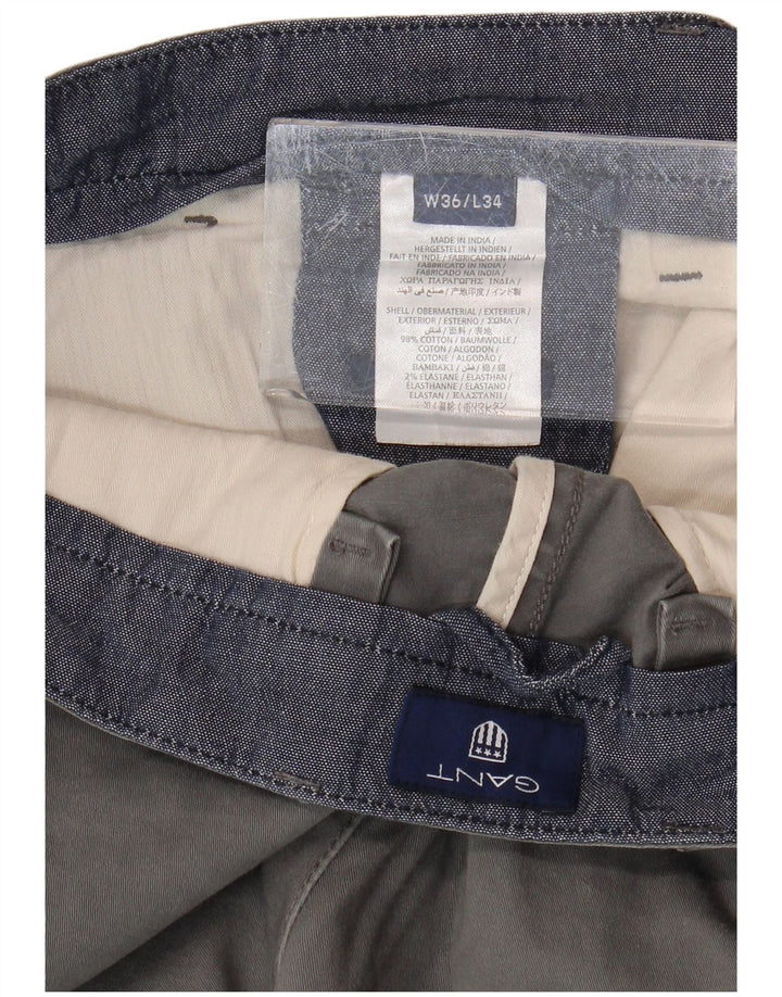 GANT Pantalón chino recto para hombre W36 L34 Algodón gris