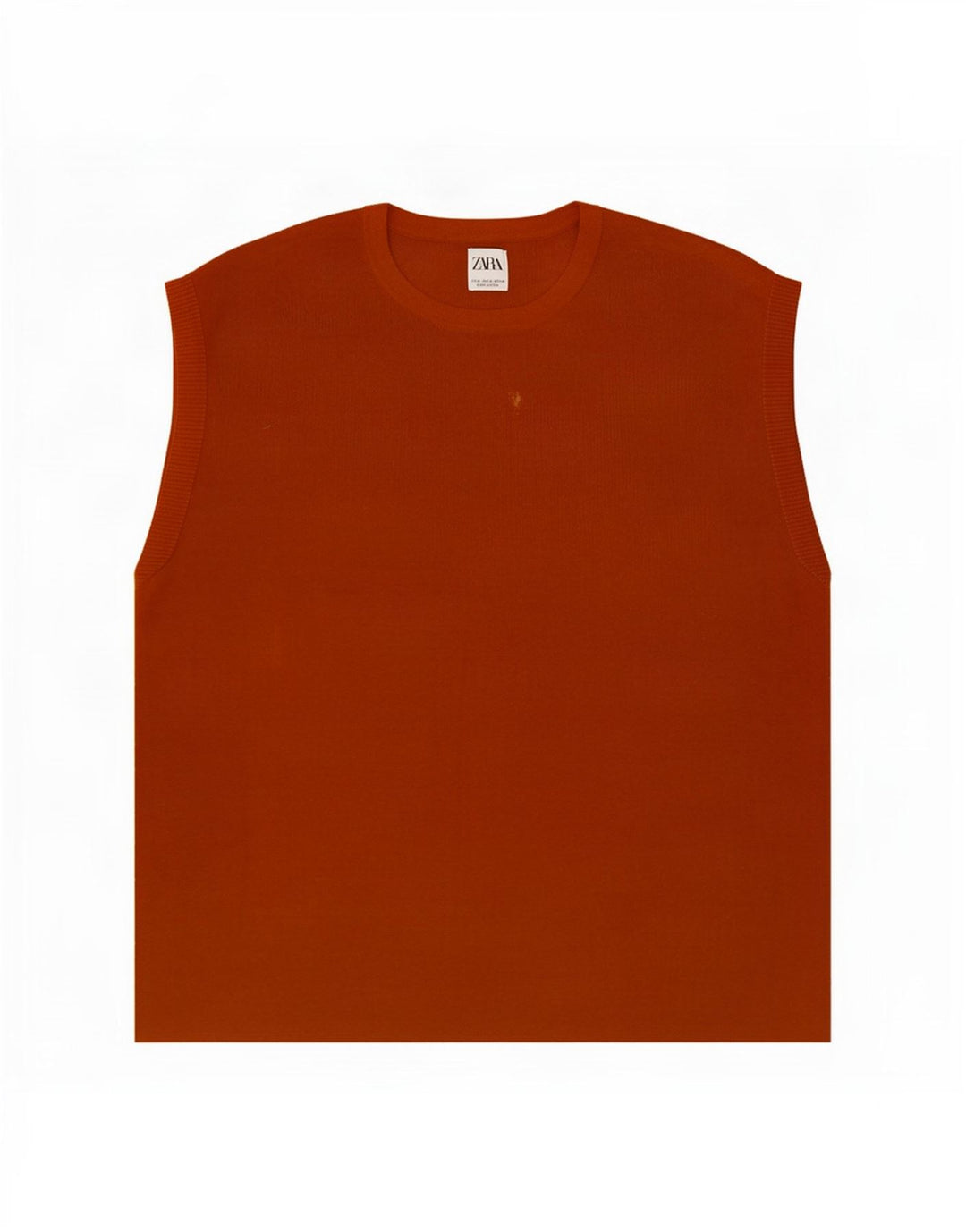 Zara Hombre Chaleco Top XL Naranja Algodón