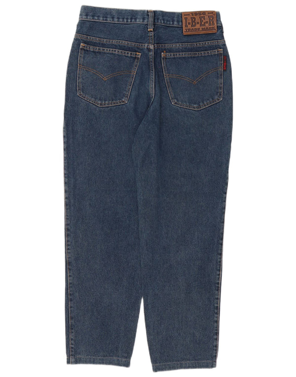 Iber Jeans cónicos de talle alto para mujer IT 48 XL W30 L28 Algodón azul