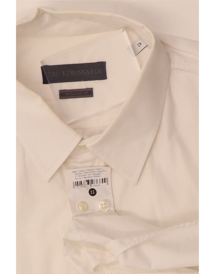 Camisa TRUSSARDI para hombre talla 42 grande algodón blanco