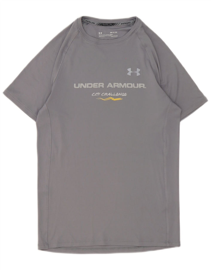 Under Armour Camiseta con gráfico Heat Gear para hombre, camiseta pequeña de poliéster gris