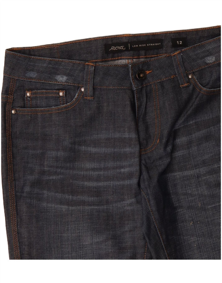 LEE Vaqueros rectos de cintura baja para mujer, talla 12, grande, W34 L33, azul marino