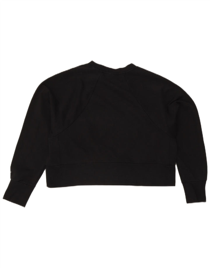 Nike Mujer Crop Graphic Sudadera Jumper UK 44 Mediano Negro Poliéster