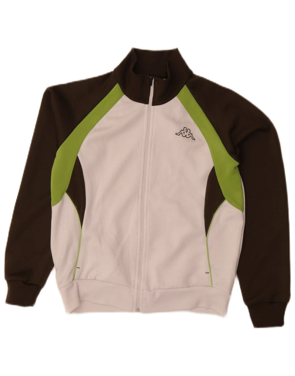 Kappa Chaqueta de chándal para mujer UK 40 Mediana Blanco Colorblock Poliéster