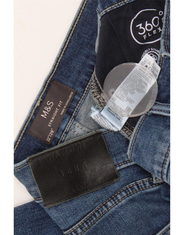Marks & Spencer Jeans rectos para hombre W32 L29 Algodón azul