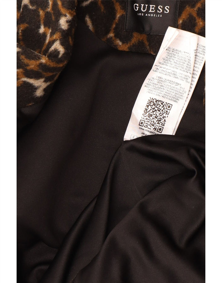 GUESS Abrigo holgado para mujer UK 6 XS Estampado animal multicolor