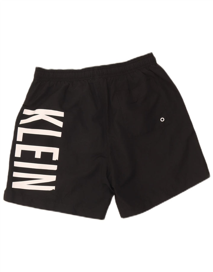 Calvin Klein Bañador con gráfico para hombre, tamaño pequeño, poliéster negro