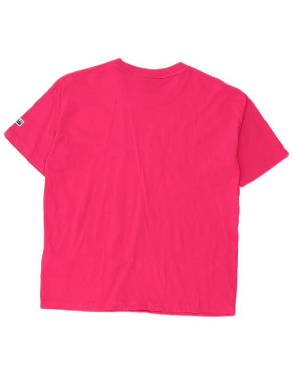 Superdry Mujer Camiseta Gráfica De Manga Corta Top UK 8 Small Rosa Poliéster
