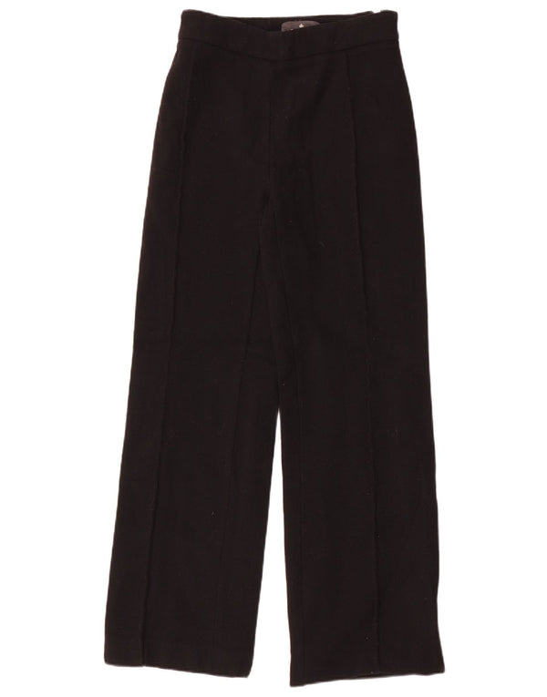 Vintage mujer pierna ancha pantalones casuales IT 40 Pequeño W26 L30 Negro