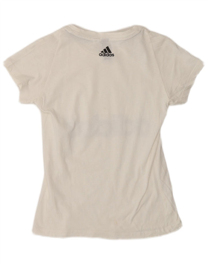Adidas Camiseta gráfica para mujer Top UK 10 Small White