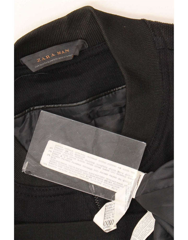 Zara Hombre Cazadora Bomber ES 42 XL Poliéster Negro