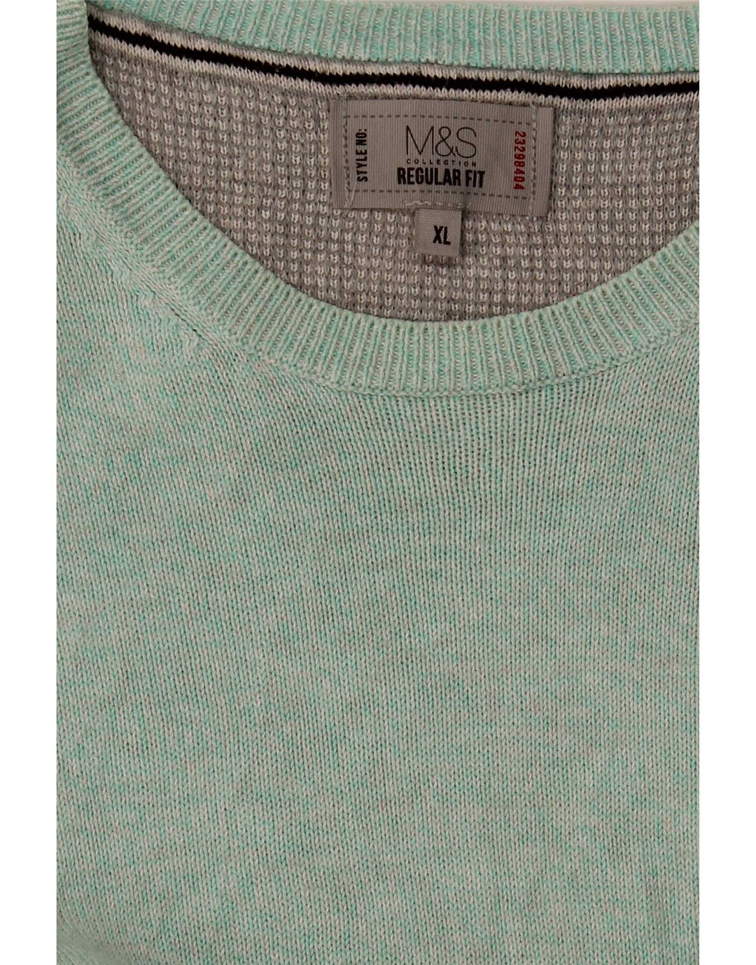 Marks & Spencer Suéter tipo jersey con cuello redondo y ajuste regular para hombre XL Azul