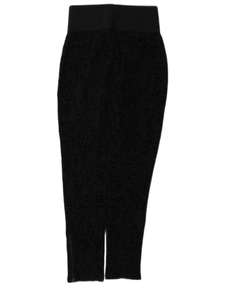 Zara Leggings para mujer Reino Unido 40 Mediano Negro Estampado animal