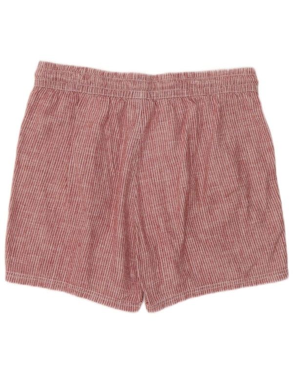Little Kathmandu Pantalones cortos casuales para mujer UK 12 Medium W32 Cáñamo a rayas rojas