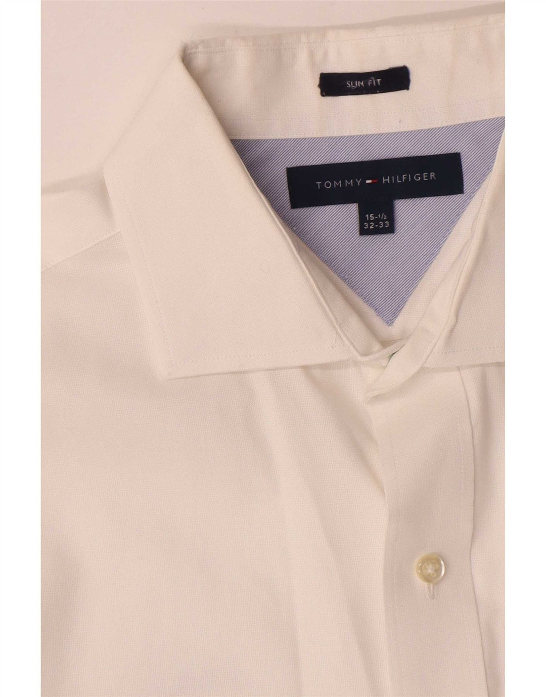 Tommy Hilfiger Camisa Slim Fit para Hombre Talla 15 1/2 Mediana Blanco