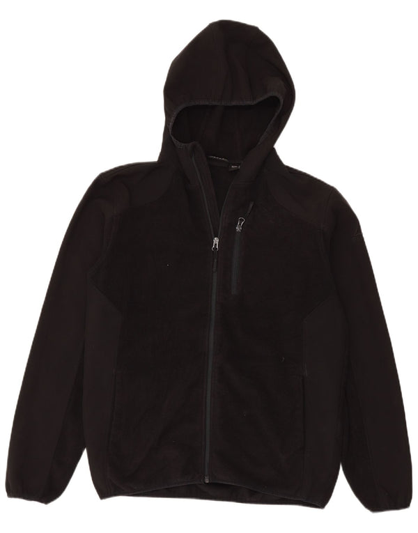 Reebok Chaqueta polar con capucha para hombre UK 38 Medium Negro Poliéster