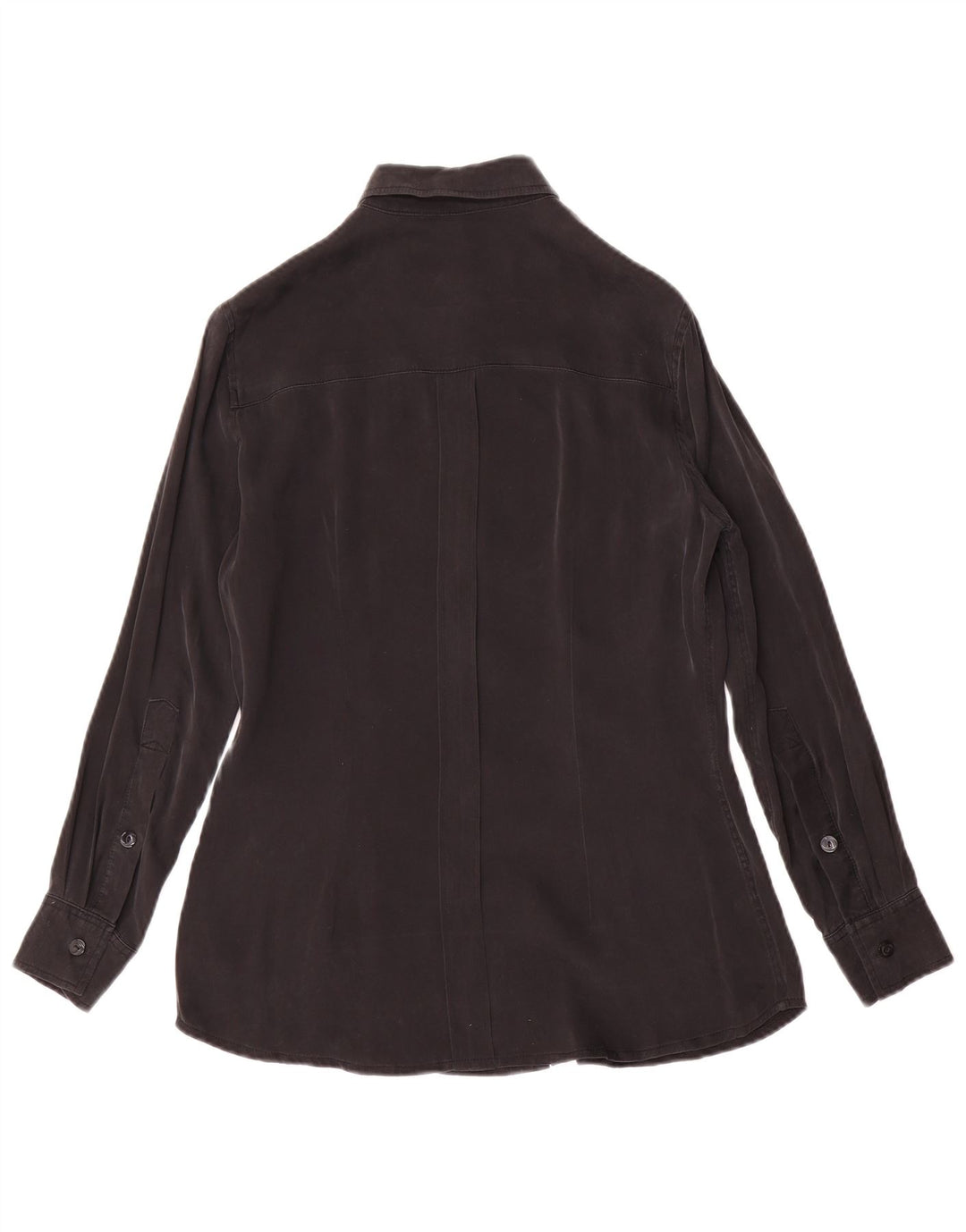 Vintage mujer camisa blusa Reino Unido 12 medio negro