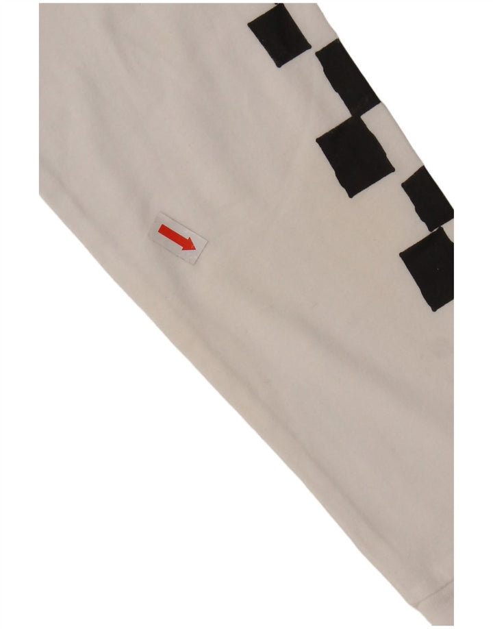 VANS Mujer Crop Graphic Top Manga Larga UK 6 XS Blanco