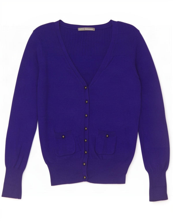 Marks & Spencer Suéter tipo cárdigan militar para mujer UK 10 Small Azul marino