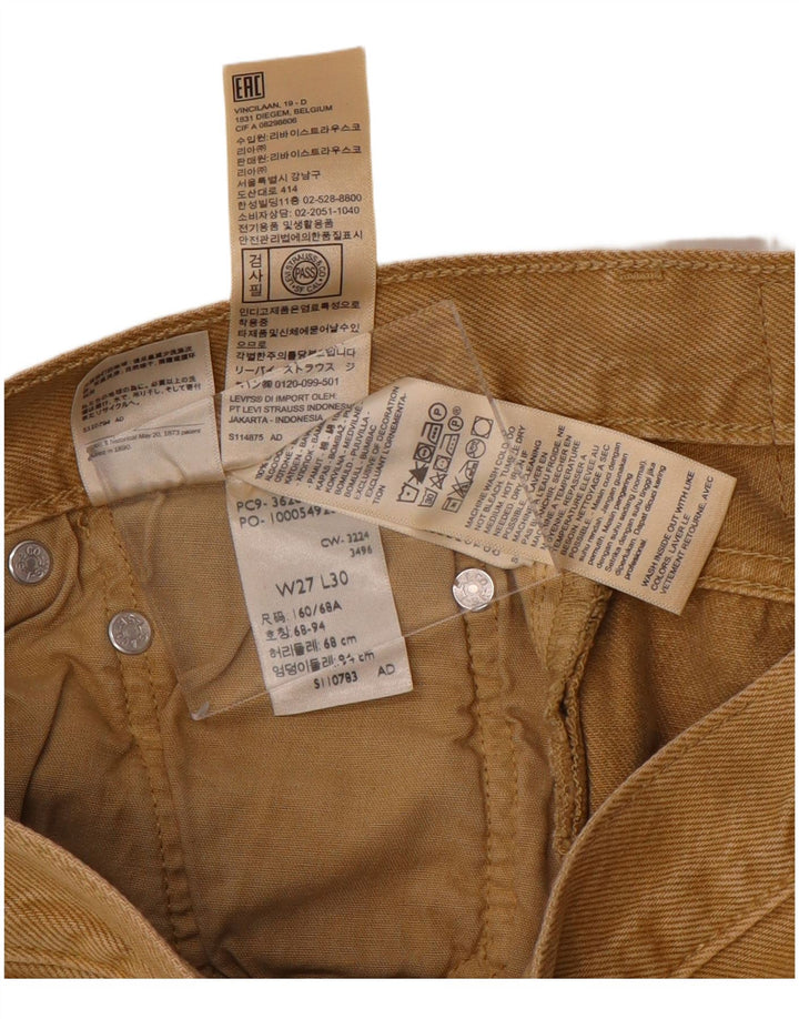 LEVI'S Mujer 501 Pantalones Casuales De Cintura Alta W27 L30 Algodón Marrón