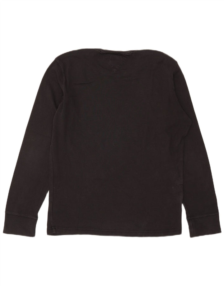 Tommy Hilfiger Camiseta para hombre de manga larga de algodón negro grande