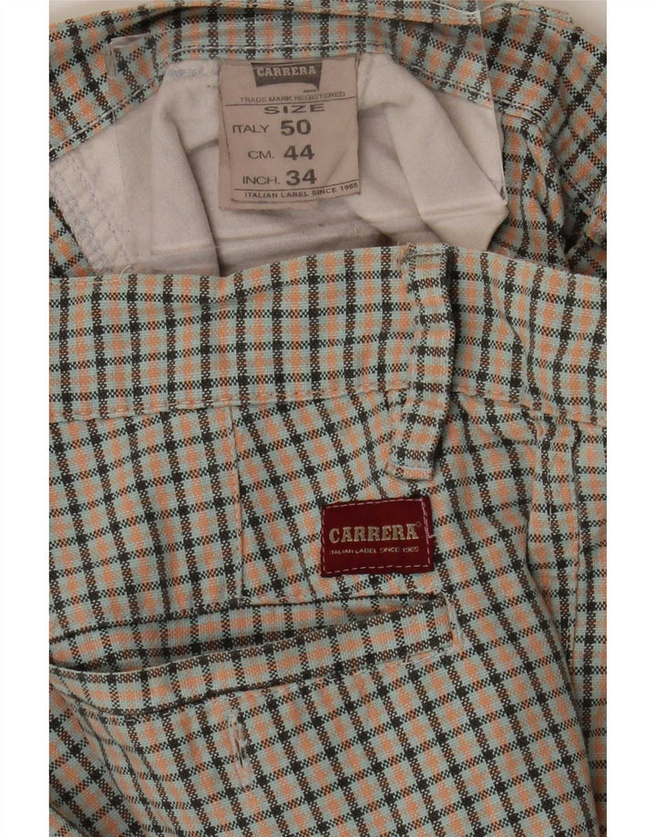 Carrera Pantalones cortos chinos para hombre IT 50 Large W34 Algodón a cuadros multicolor