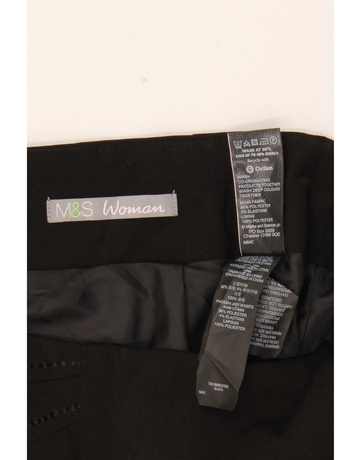 Marks & Spencer Falda trompeta para mujer UK 10 Small W29 Poliéster negro