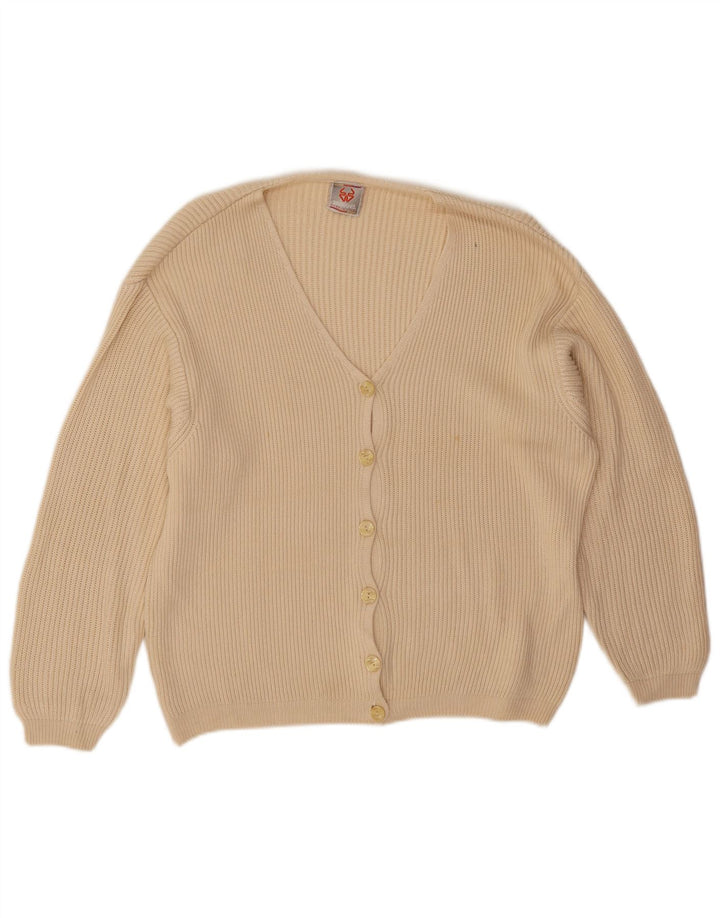 Stefanel Cárdigan extragrande para mujer, talla 44, viscosa beige mediana