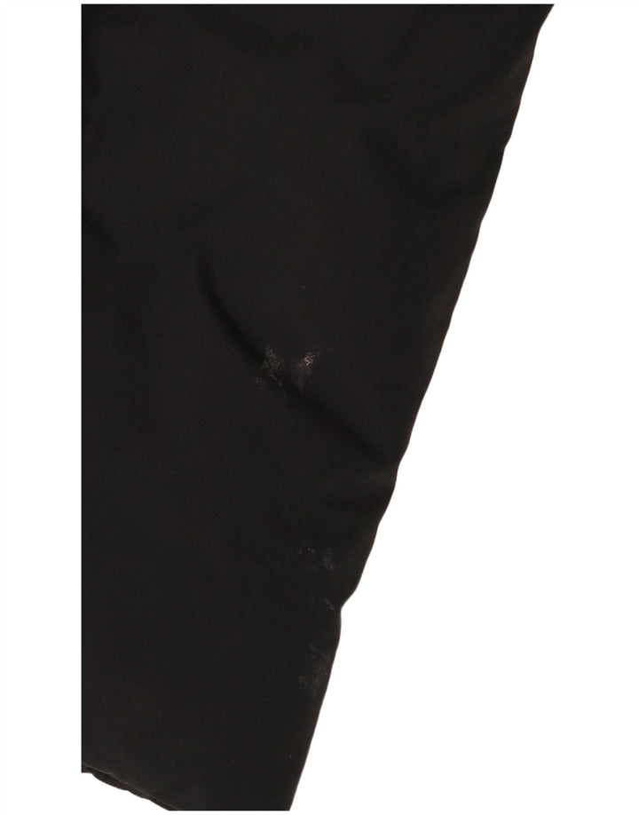 ZARA Abrigo cortavientos Sherpa con capucha para mujer UK 44 Mediano Negro Poliéster