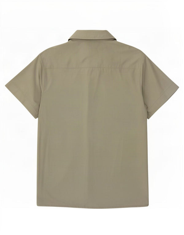 Antonio Fusco Mens Short Sleeve Shirt Medium Grey Nylon