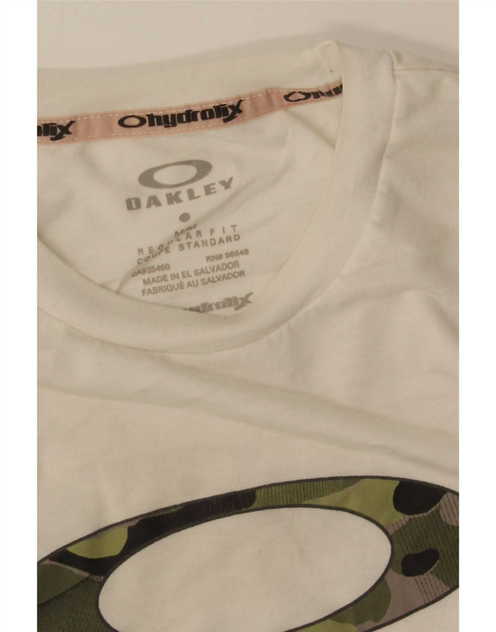 Oakley Hombre Regular Fit Graphic Camiseta Top Mediano Blanco