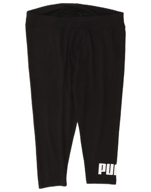 Puma Leggings Capri Gráficos para Mujer UK 18 XL Algodón Negro