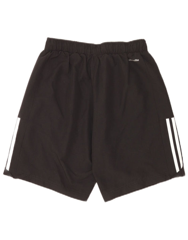 Adidas Pantalones cortos deportivos con estampado gráfico para hombre, talla pequeña, poliéster negro